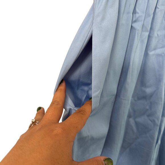 Alden Adair Taylor Puff Sleeve Contrast Trim Midi Dress in Roller Skate XL - Picture 6 of 11